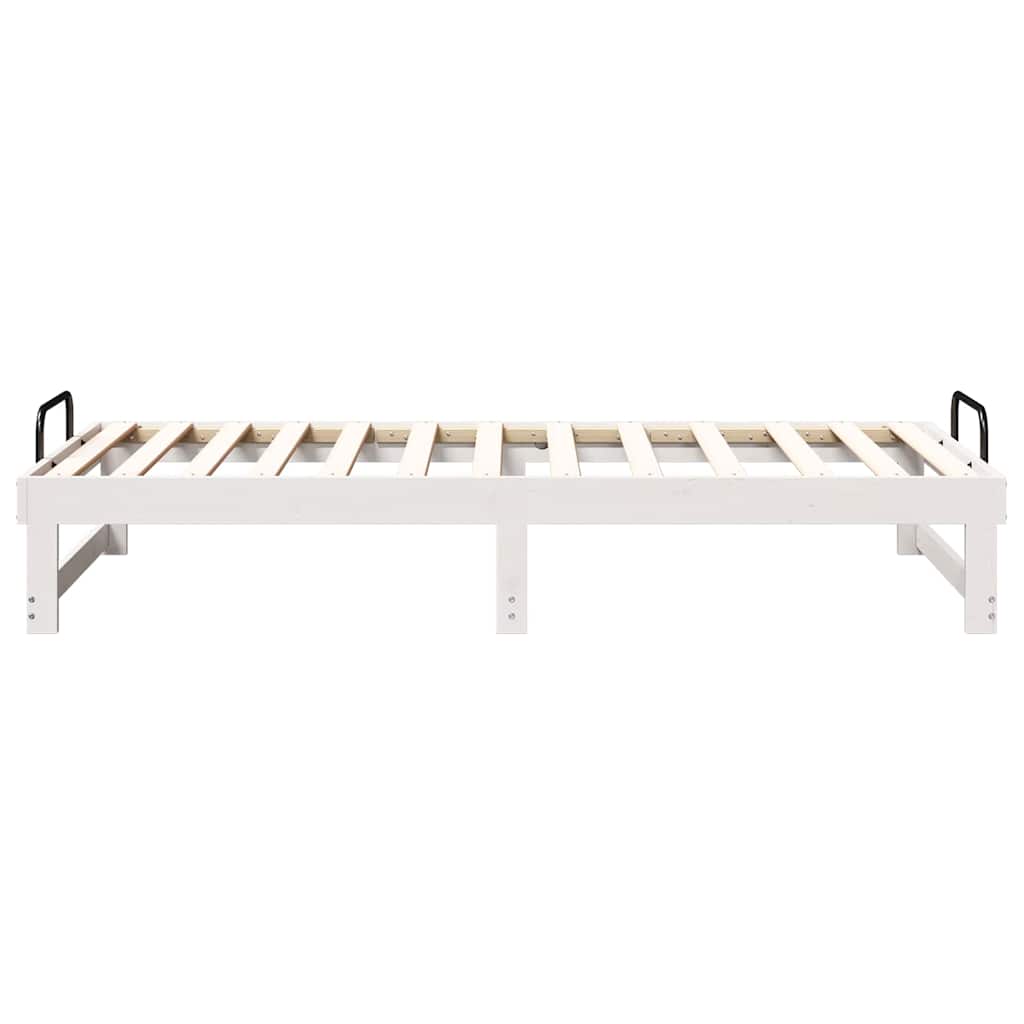 Bed Frame White 90 x 190 cm Solid Pine Wood