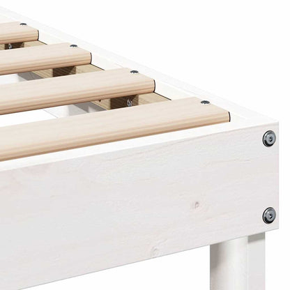 Bed Frame White 75 x 190 cm Solid Pine Wood