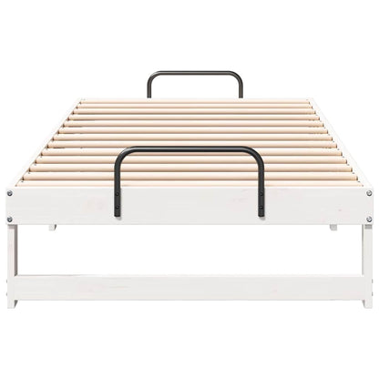 Bed Frame White 75 x 190 cm Solid Pine Wood