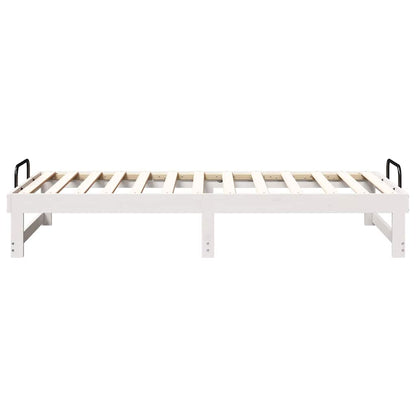 Bed Frame White 75 x 190 cm Solid Pine Wood