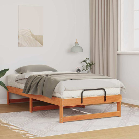 Bed Frame Brown 75 x 190 cm Solid Pine Wood