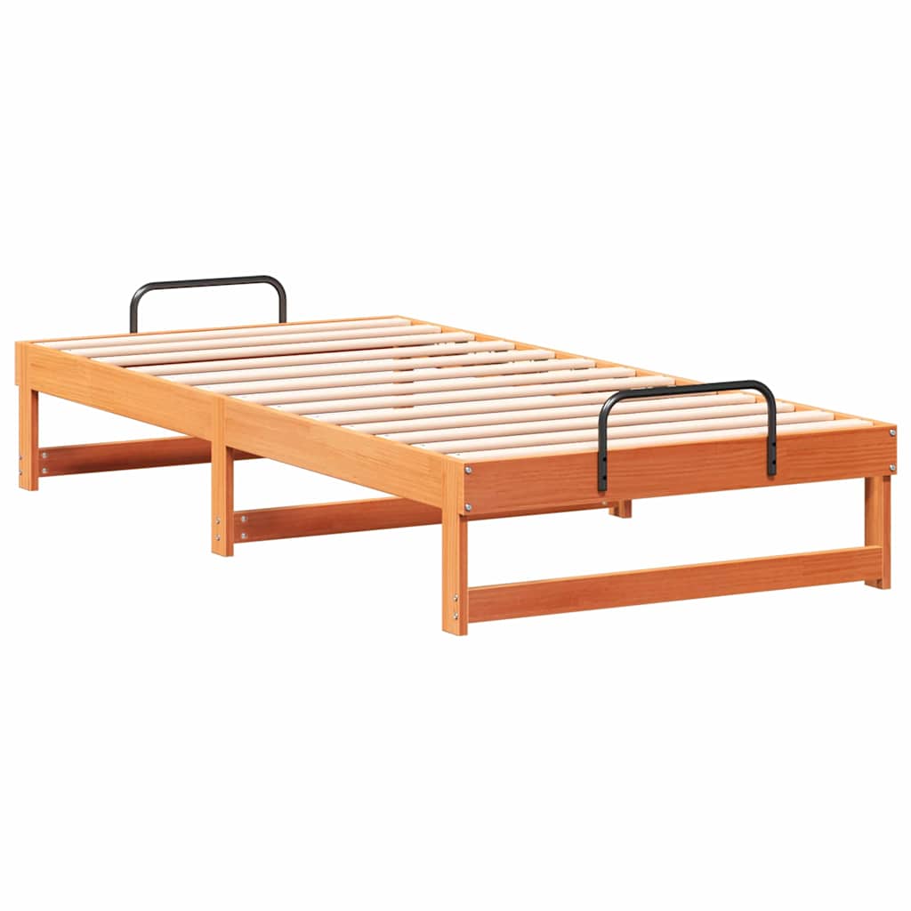 Bed Frame Brown 75 x 190 cm Solid Pine Wood