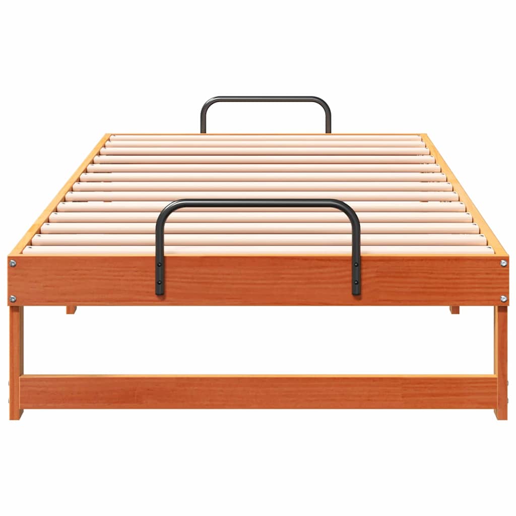 Bed Frame Brown 75 x 190 cm Solid Pine Wood