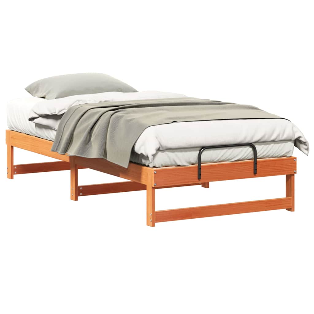 Bed Frame Brown 75 x 190 cm Solid Pine Wood