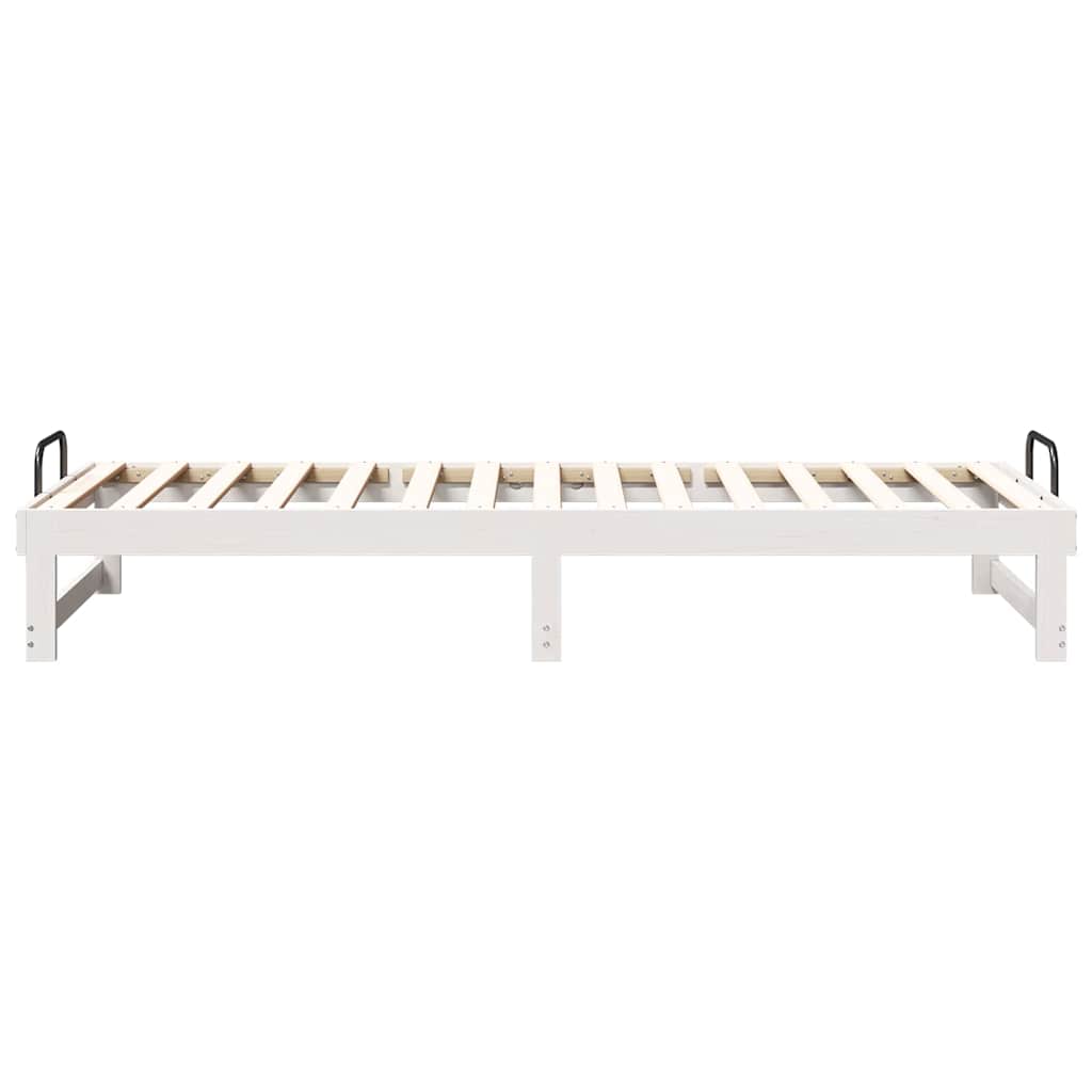 Bed Frame White 80 x 210 cm Solid Pine Wood