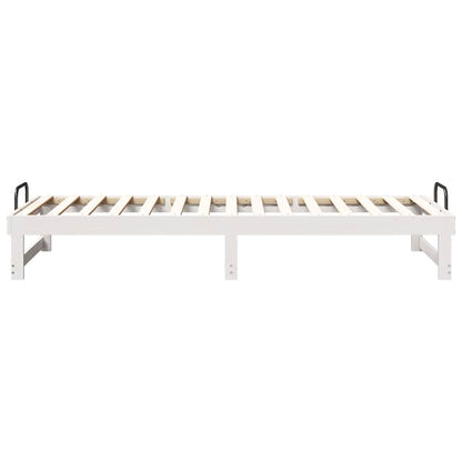 Bed Frame White 80 x 210 cm Solid Pine Wood