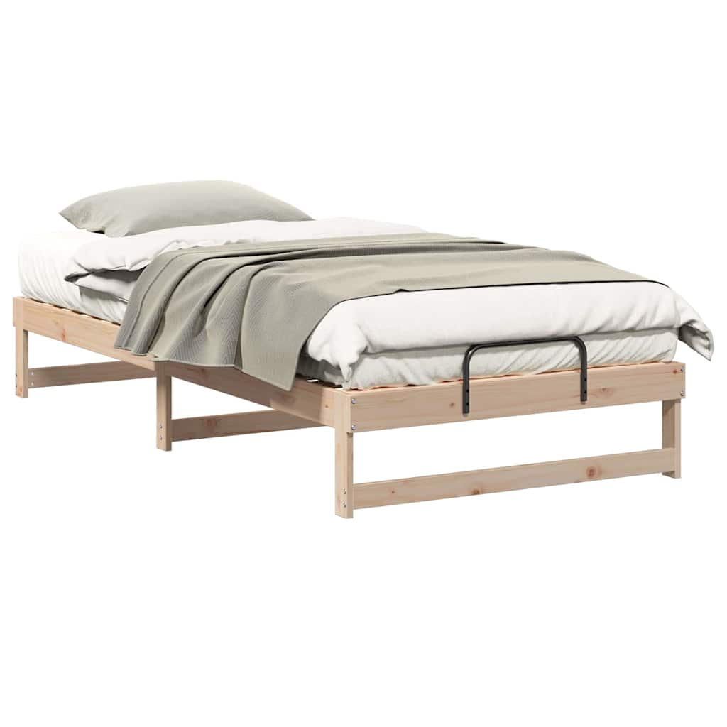 Bed Frame Brown 100 x 210 cm Solid Pine Wood