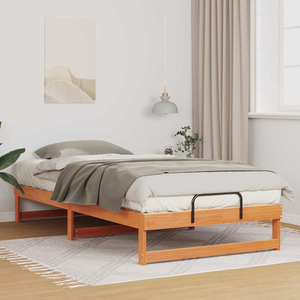 Bed Frame Brown 100 x 210 cm Solid Pine Wood
