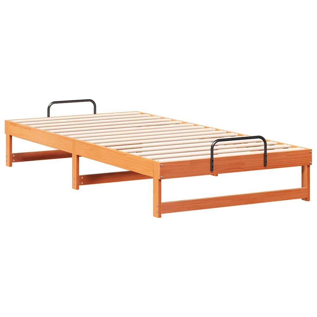Bed Frame Brown 100 x 210 cm Solid Pine Wood
