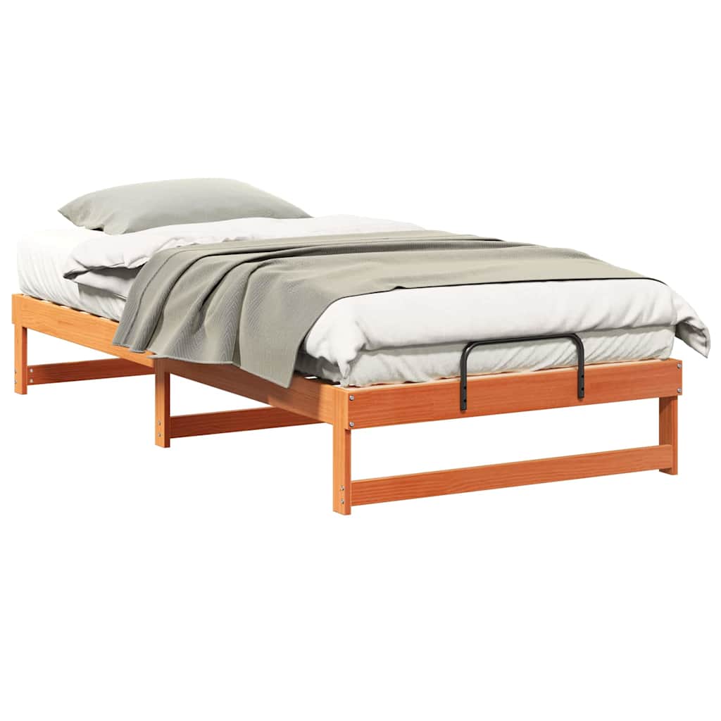 Bed Frame Brown 100 x 210 cm Solid Pine Wood