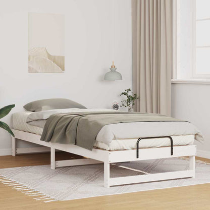 Bed Frame White 80 x 220 cm Solid Pine Wood