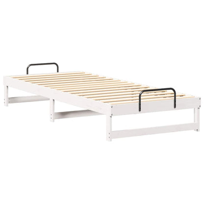 Bed Frame White 80 x 220 cm Solid Pine Wood