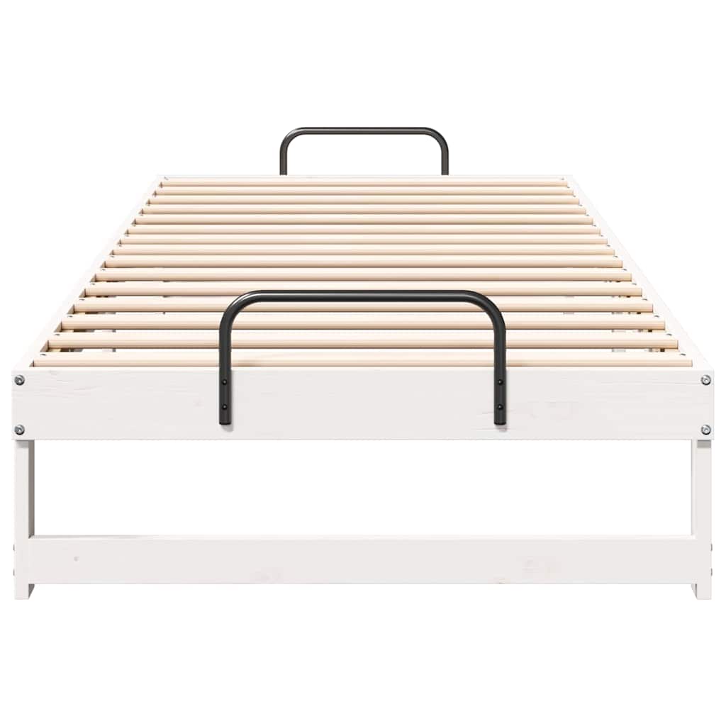 Bed Frame White 80 x 220 cm Solid Pine Wood