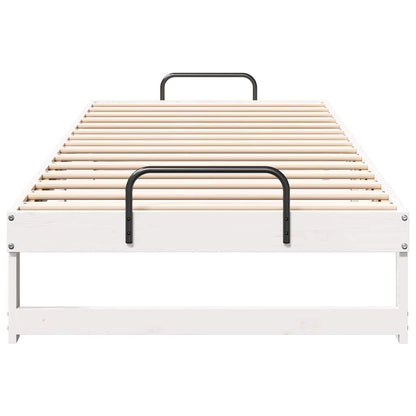 Bed Frame White 80 x 220 cm Solid Pine Wood