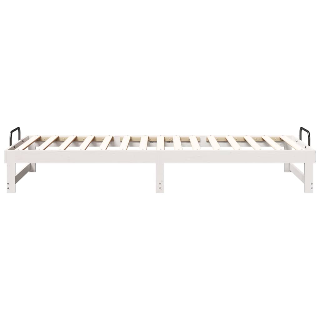 Bed Frame White 80 x 220 cm Solid Pine Wood