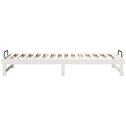 Bed Frame White 80 x 220 cm Solid Pine Wood