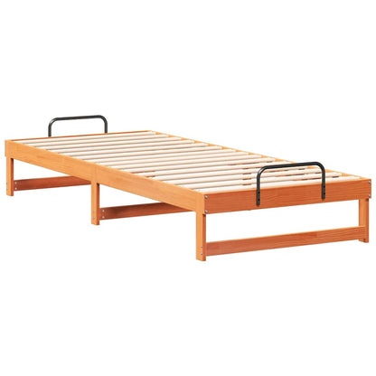 Bed Frame Brown 100 x 220 cm Solid Pine Wood