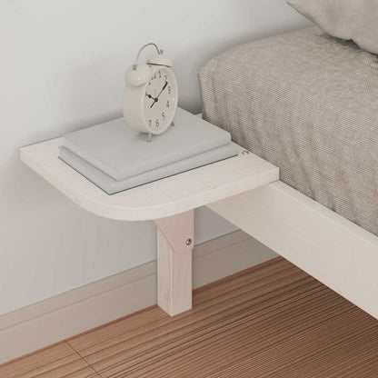 Bed Frame with Side Tables White 90 x 210 cm Solid Pine Wood