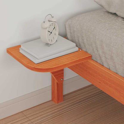 Bed Frame with Side Tables Wax Brown 100 x 210 cm