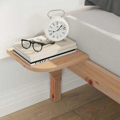 Bed Frame with Side Tables Natural 140 x 210 cm Solid Pine Wood