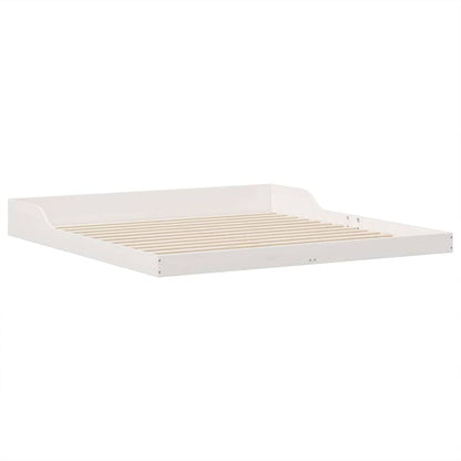 Bed Frame White 200 x 200 cm Solid Pine Wood