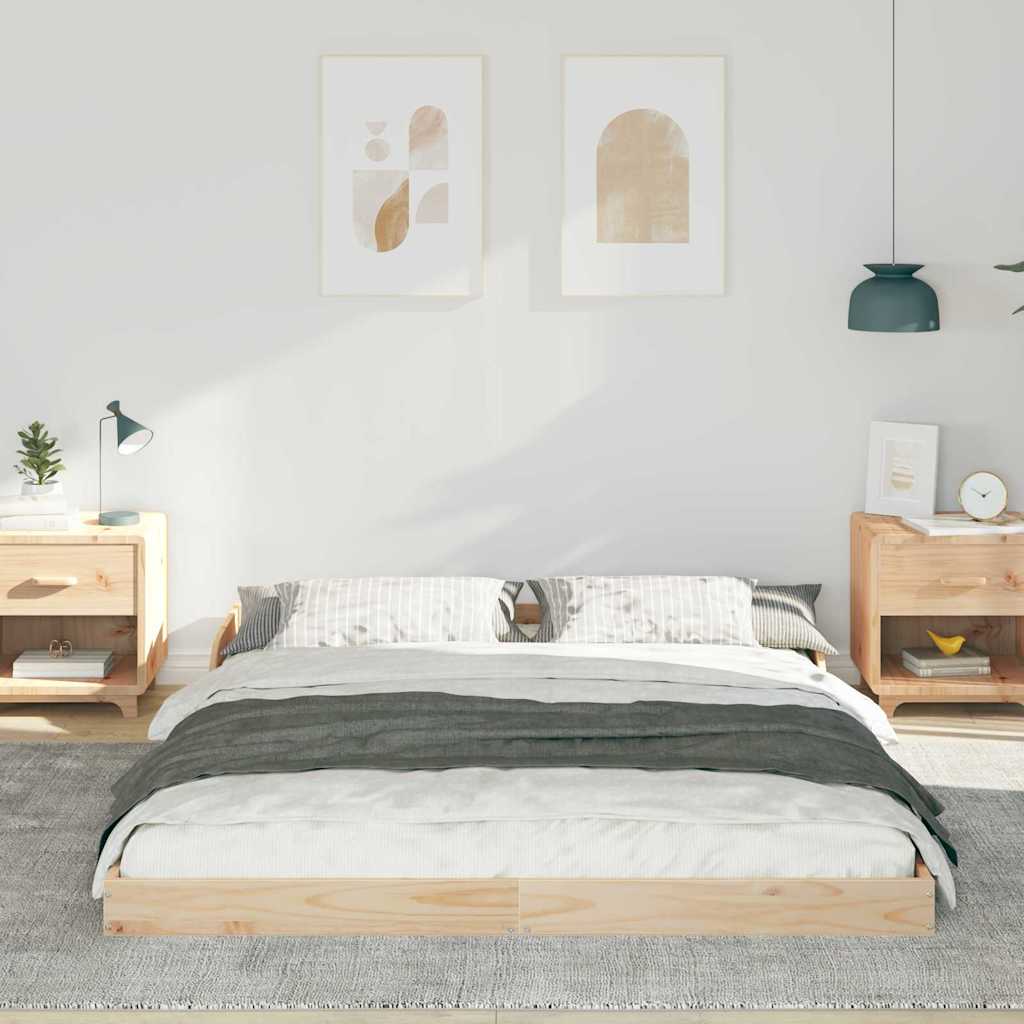 Bed Frame Brown 160 x 200 cm Solid Pine Wood