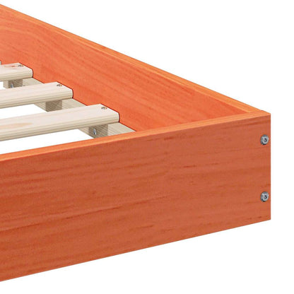 Bed Frame Wax Brown 120 x 200 cm Solid Pine Wood