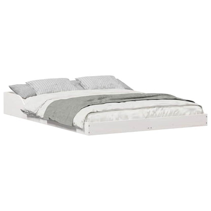Bed Frame White 140 x 190 cm Solid pine wood