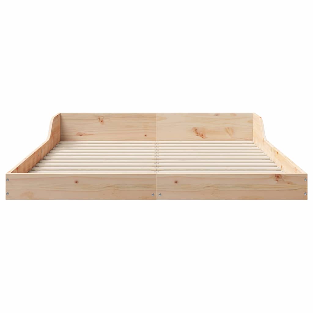 Bed Frame Brown 135 x 190 cm Solid Pine Wood