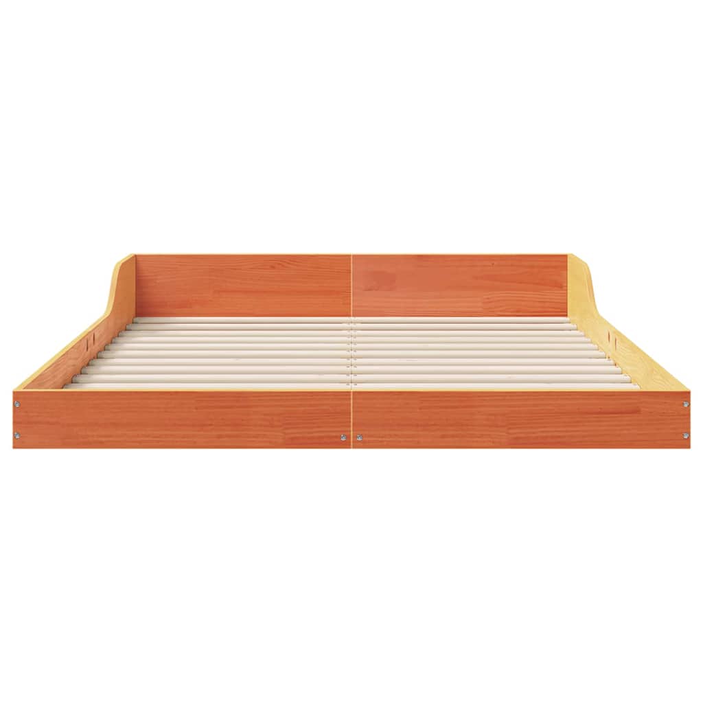Bed Frame Wax Brown 120 x 190 cm Solid Pine Wood