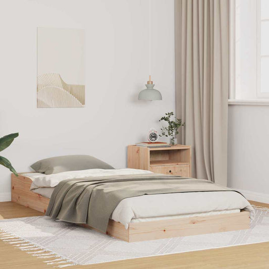 Bed Frame Brown 100 x 200 cm Solid Pine Wood