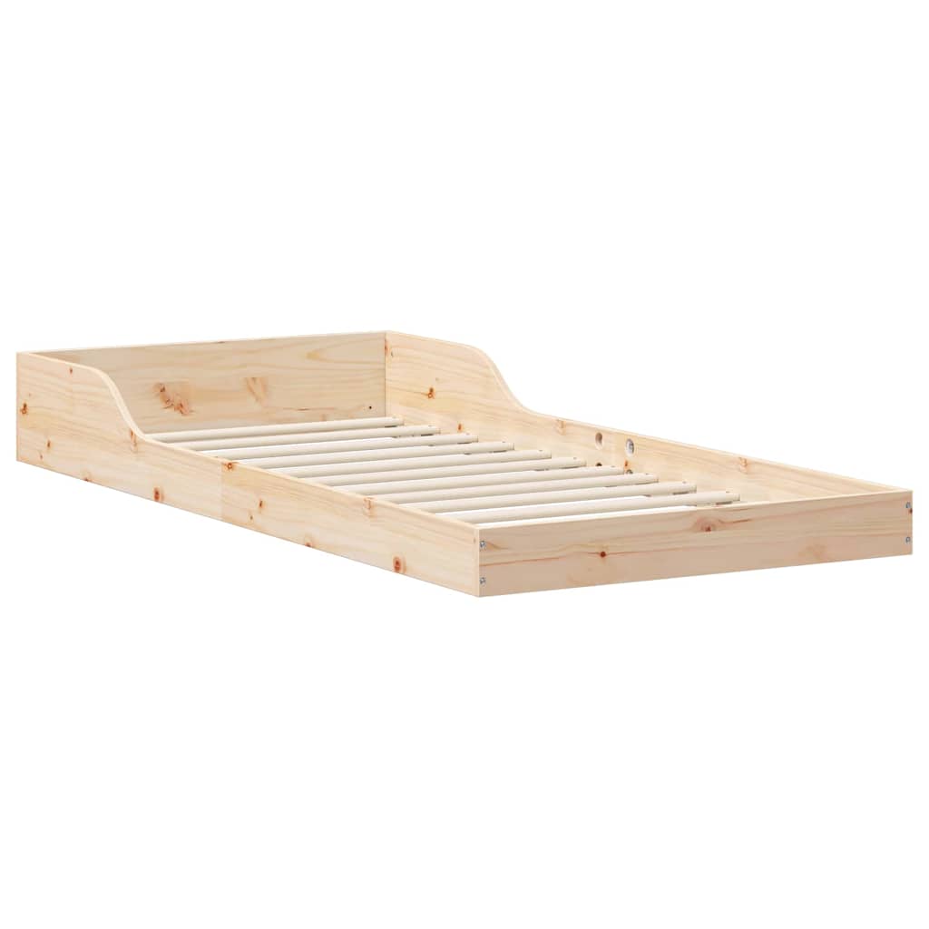 Bed Frame Brown 100 x 200 cm Solid Pine Wood