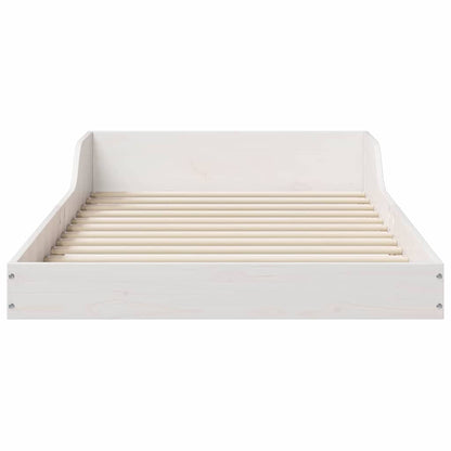 Bed Frame White 90 x 200 cm Solid Pine Wood