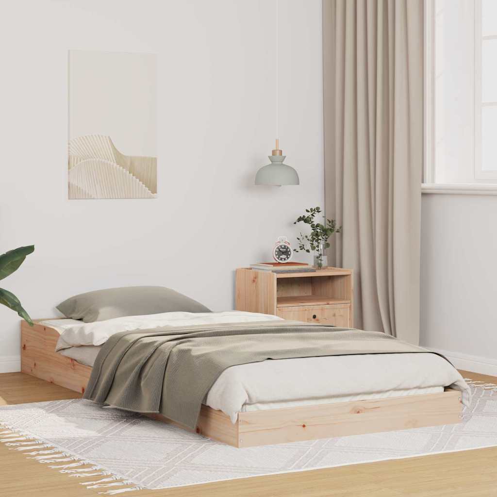 Bed Frame Brown 90 x 210 cm Solid Pine Wood