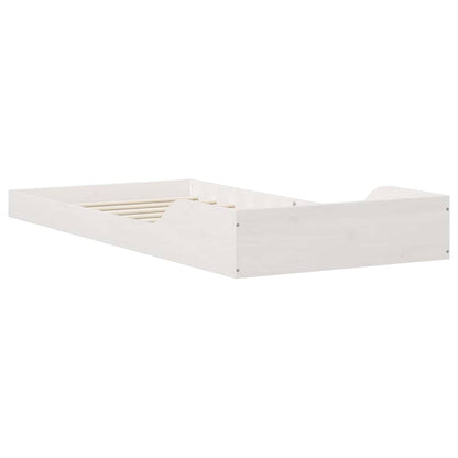 Bed Frame White 90 x 210 cm Solid pine wood