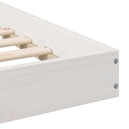 Bed Frame White 160 x 210 cm Solid pine wood