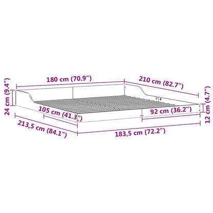 Bed Frame Brown 180 x 210 cm Solid pine wood