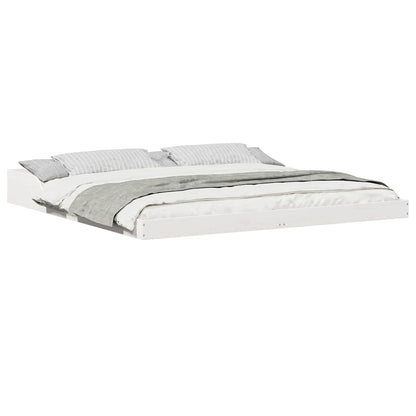 Bed Frame White 200 x 210 cm Solid pine wood