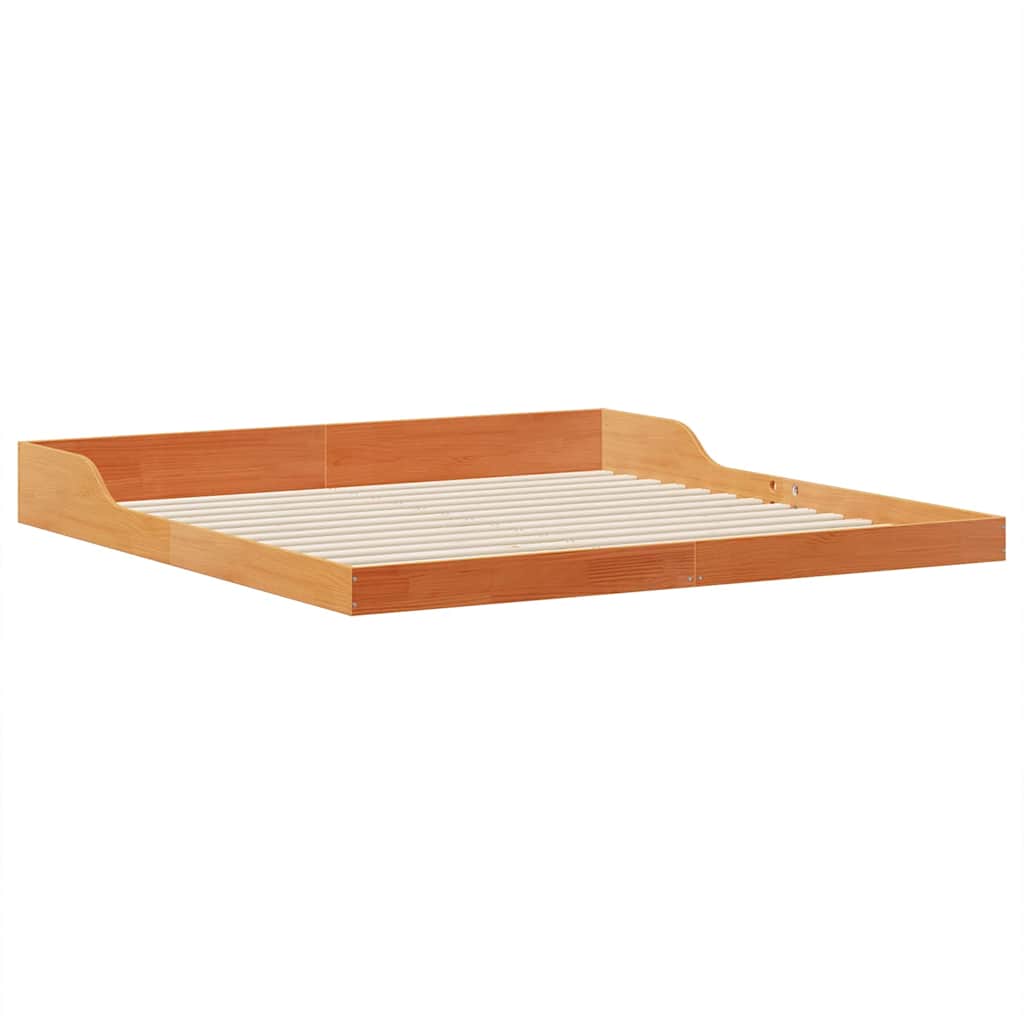 Bed Frame Wax brown 200 x 210 cm Solid pine wood