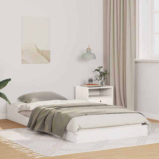 Bed Frame White 90 x 220 cm Solid pine wood