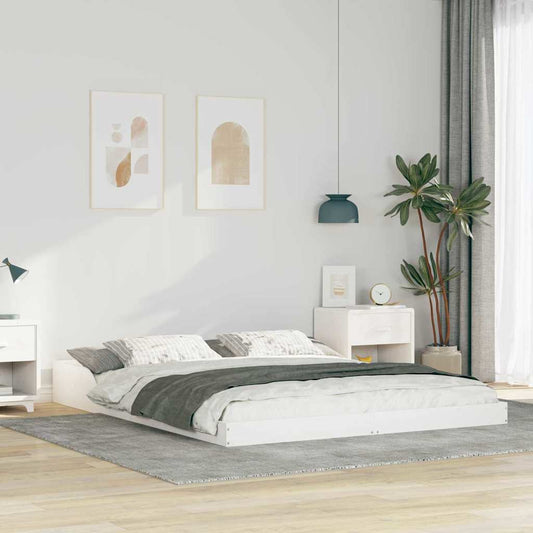 Bed Frame White 160 x 220 cm Solid pine wood