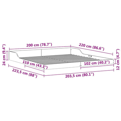 Bed Frame Brown 200 x 220 cm Solid pine wood
