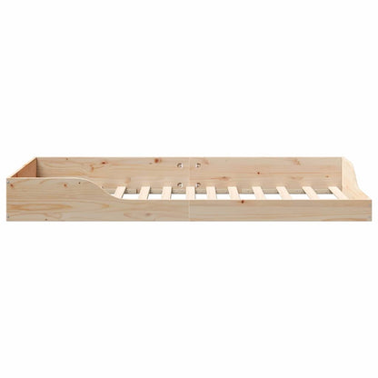 Floor Bed Frame Brown 90 x 200 cm Solid pine wood