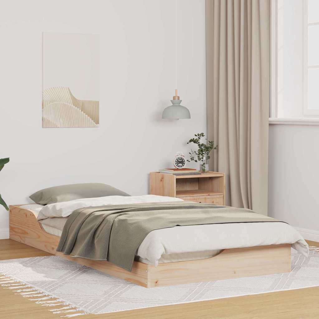 Floor Bed Frame Brown 80 x 200 cm Solid pine wood