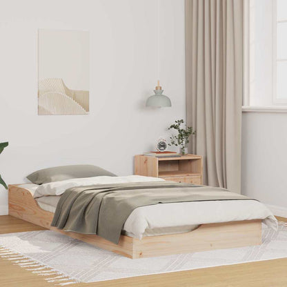 Floor Bed Frame Brown 80 x 200 cm Solid pine wood