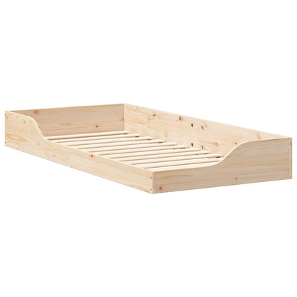Floor Bed Frame Brown 80 x 200 cm Solid pine wood