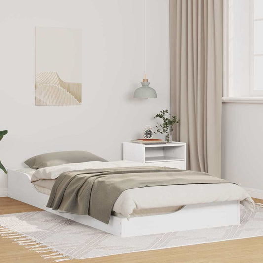 Floor Bed Frame White 80 x 200 cm Solid pine wood