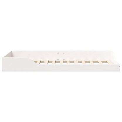 Floor Bed Frame White 80 x 200 cm Solid pine wood