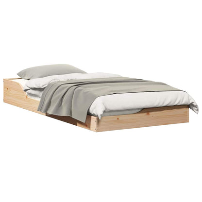 Floor Bed Frame Brown 75 x 190 cm Solid pine wood