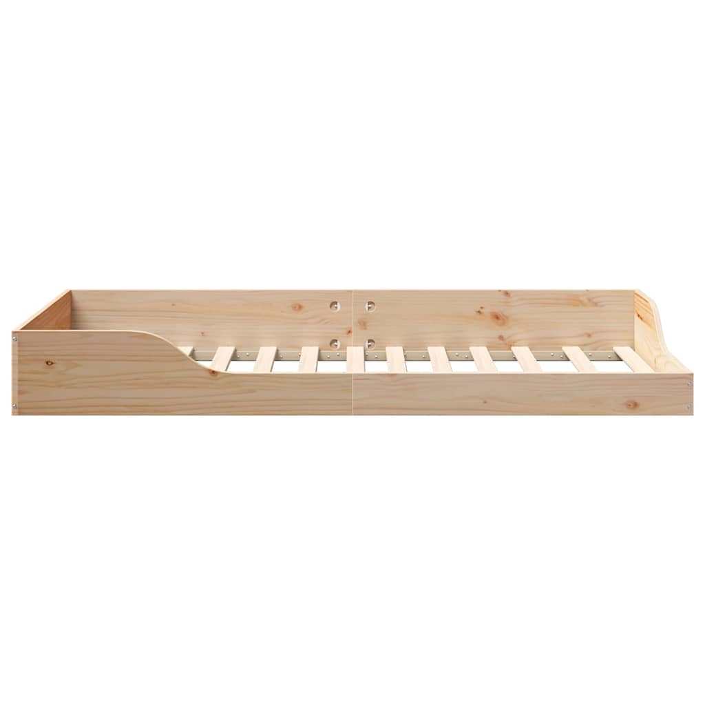Floor Bed Frame Brown 75 x 190 cm Solid pine wood